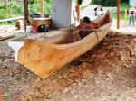 Carving a canoe in Hoonah