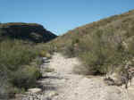The last few miles of the trail require walking in sandy dry washes