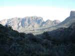 Looking down from the pass into the Chisos Basin