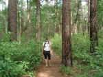 Janice on the Chinquapin Trail at Huntsville State Park