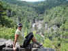 Janice at Erwins View overlooking Linville Falls