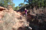 Janice climbing up to the Juniper Ridge overlook