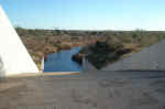The spillway at Lake Copper Breaks empties into the Pease River
