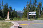 The US-Canadian border is marked by Obelisks and a 20-foot swath of cleared trees.