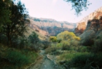 The view up the Bright Angel trail, with a long long way to go
