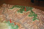 In the Visitor Center we found an interesting 3D display of "our" trail.