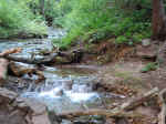 The trail passes beautiful waterfalls