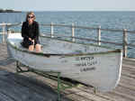 Janice in a lifeboat from the America that sank in the 1920s
