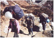 Porters on the trail above Namche