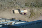 Looking down from the top of the lookout tower