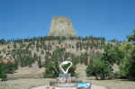 The "Circle of Sacred Smoke" sculpture at Devil's Tower