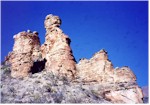 Rock towers in Blue Creek Canyon