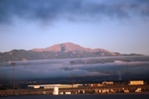 Pike's Peak (seen here from the airport) towers over Colorado Springs