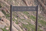 The last sign on the trail before you reach the summit