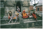 Holy men (stoned) in Kathmandu