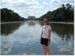 Looking across the reflecting pool to the Lincoln memorial