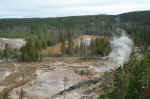 The Norris geyser basin near the West entrance to Yellowstone.